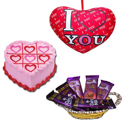 "Heart shape pillow - BST 13108, Cake and Chocolates - Click here to View more details about this Product